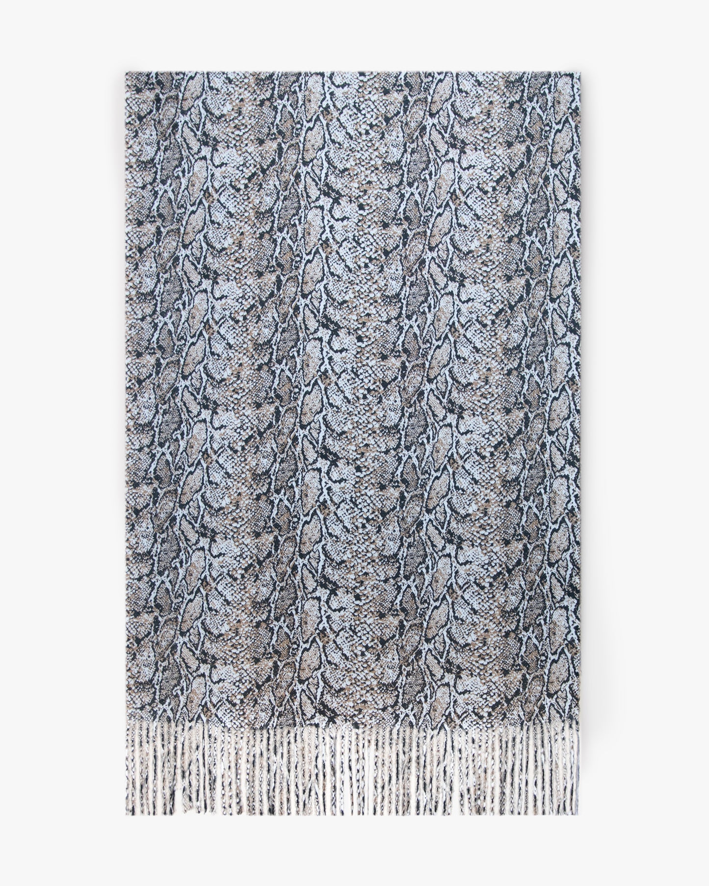Exotic Snake Print Double-Sided Solid Scarf