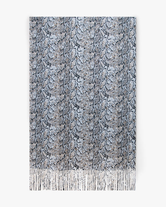 Exotic Snake Print Double-Sided Solid Scarf