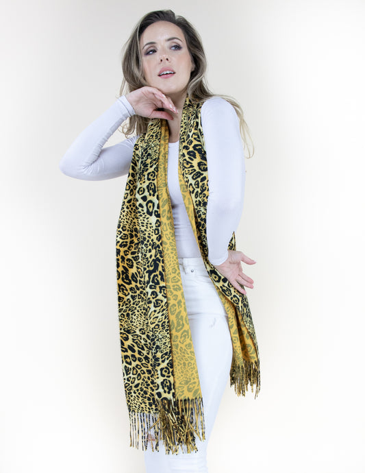 Leopard Print Double-sided Solid Scarf