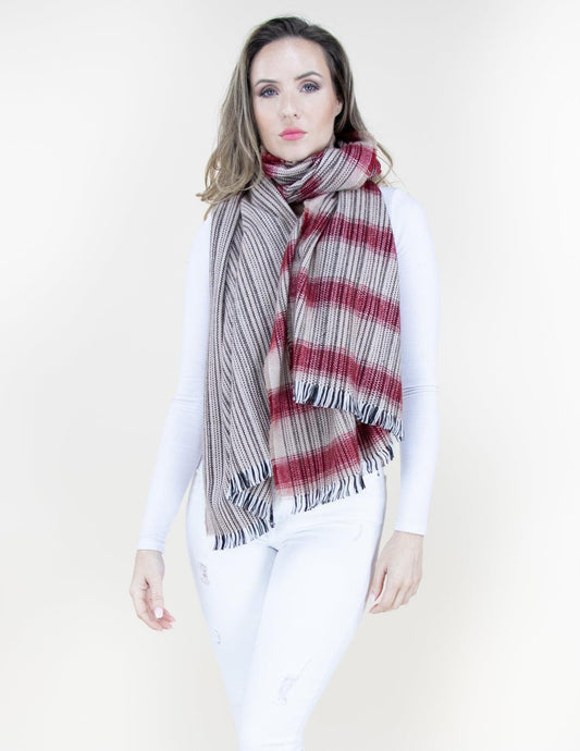 Crinkle Texture Solid Lines Scarf