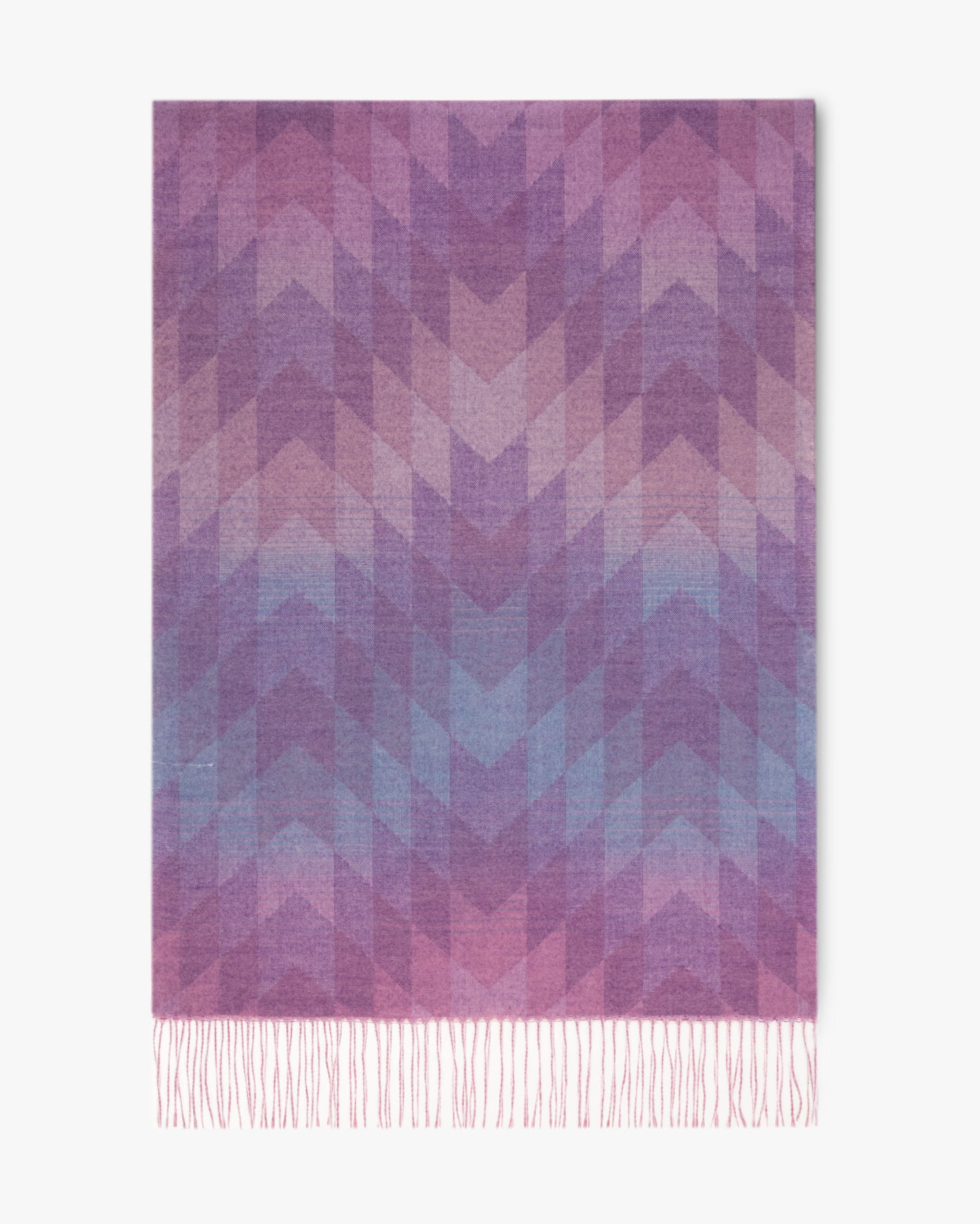 Gradient Chevron Scarf w/ Fringe