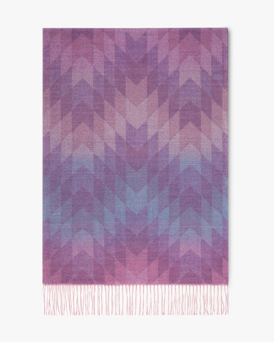 Gradient Chevron Scarf w/ Fringe