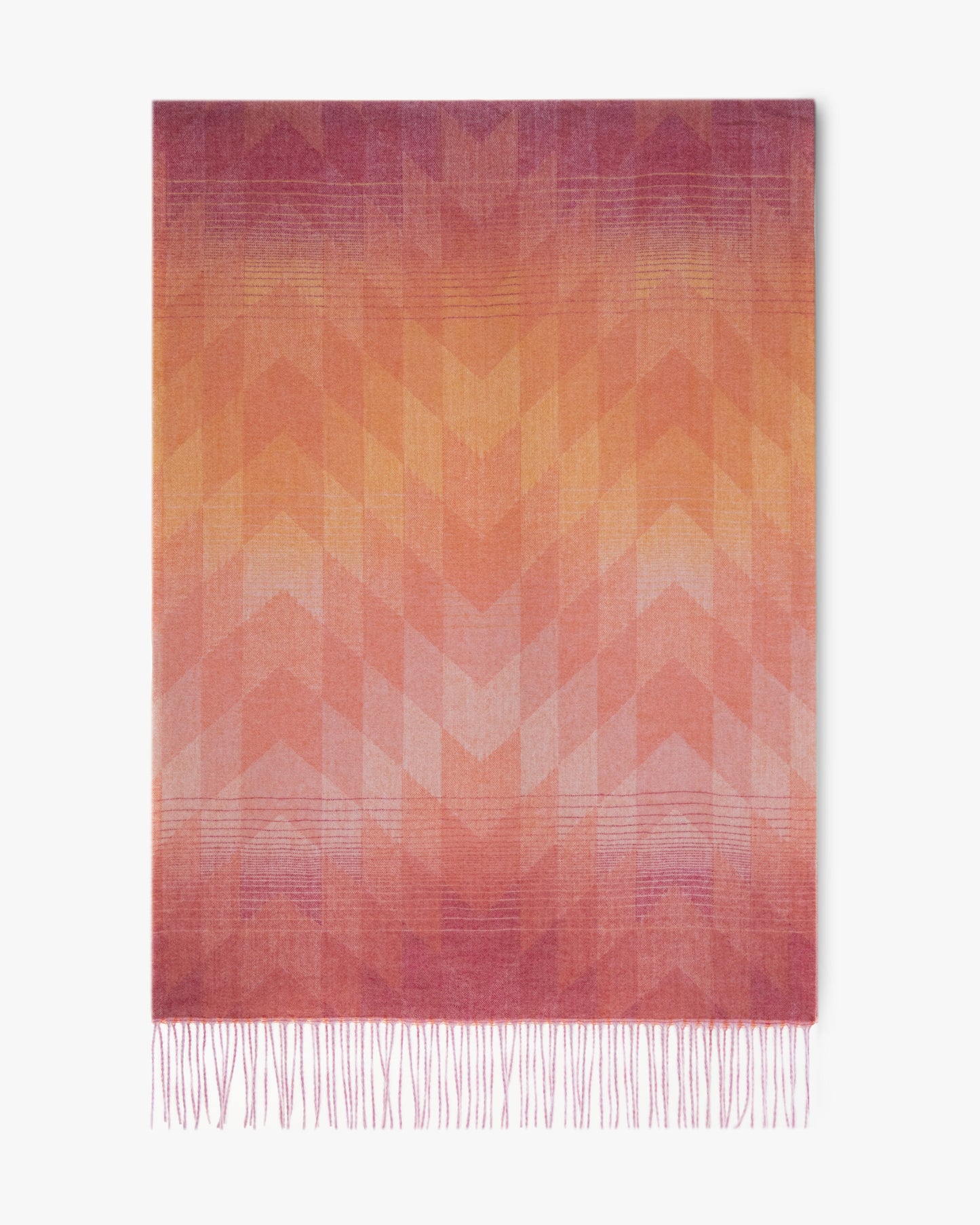 Gradient Chevron Scarf w/ Fringe