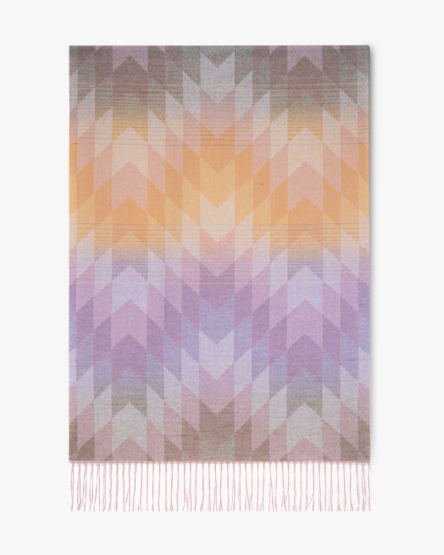 Gradient Chevron Scarf w/ Fringe