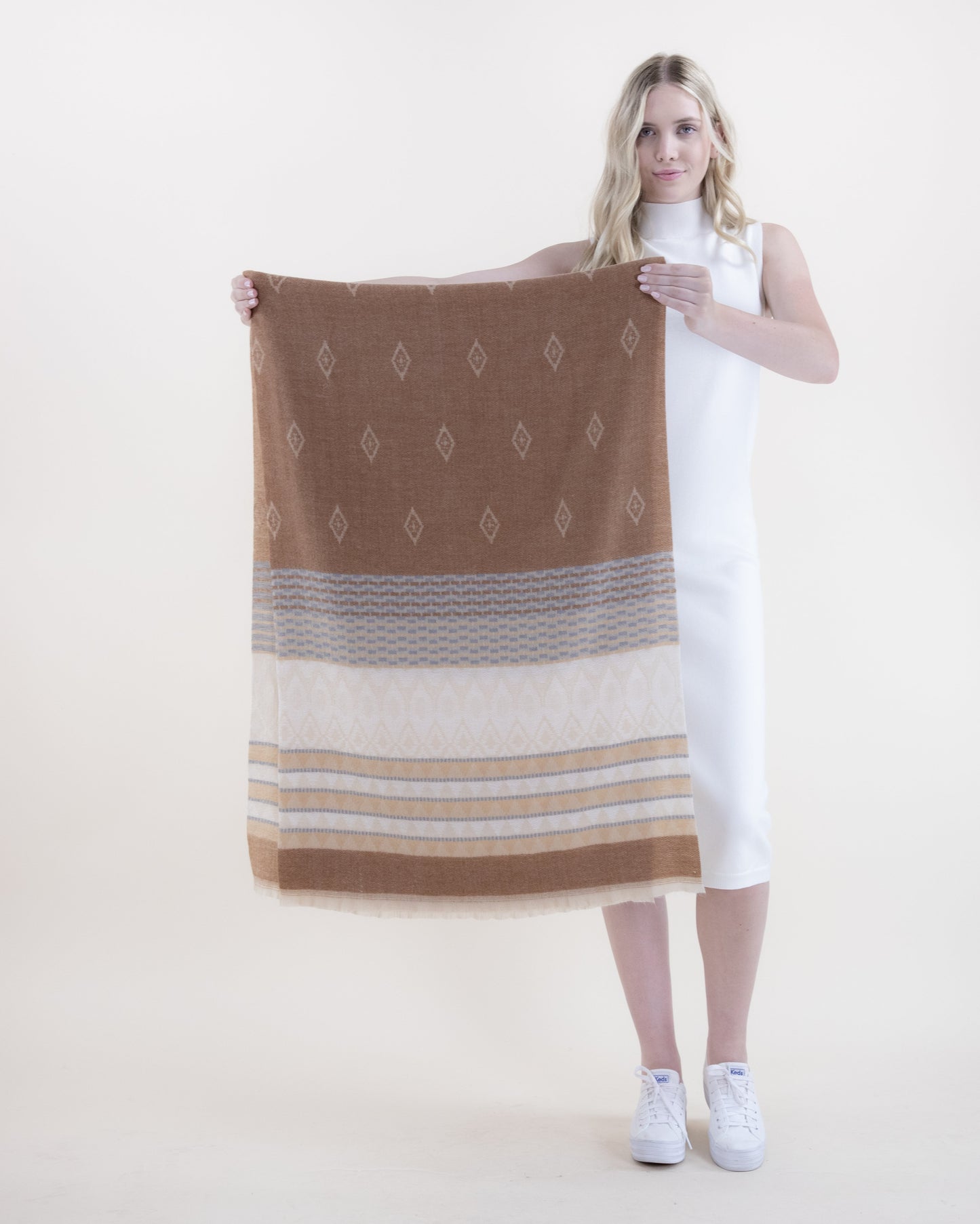 Native Diamond and Lines Pattern Scarf