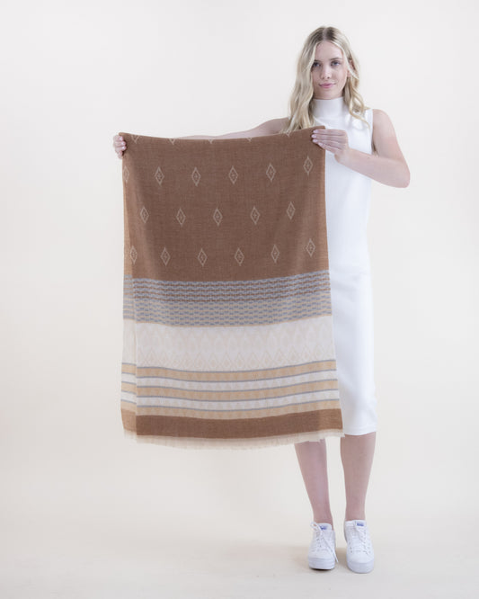 Native Diamond and Lines Pattern Scarf