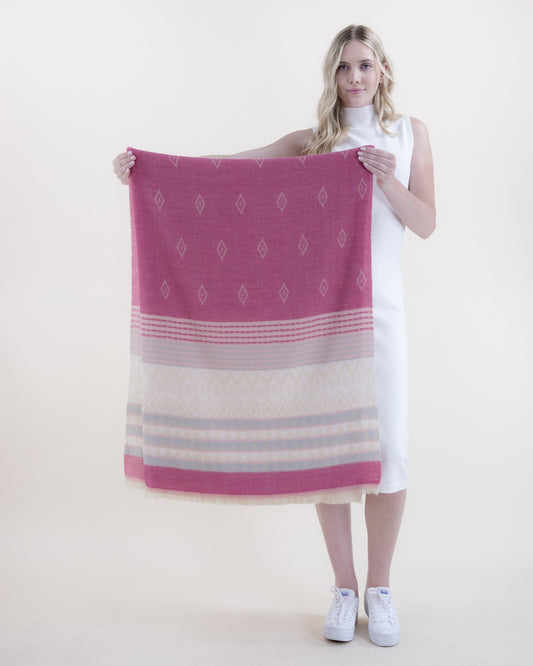 Native Diamond and Lines Pattern Scarf