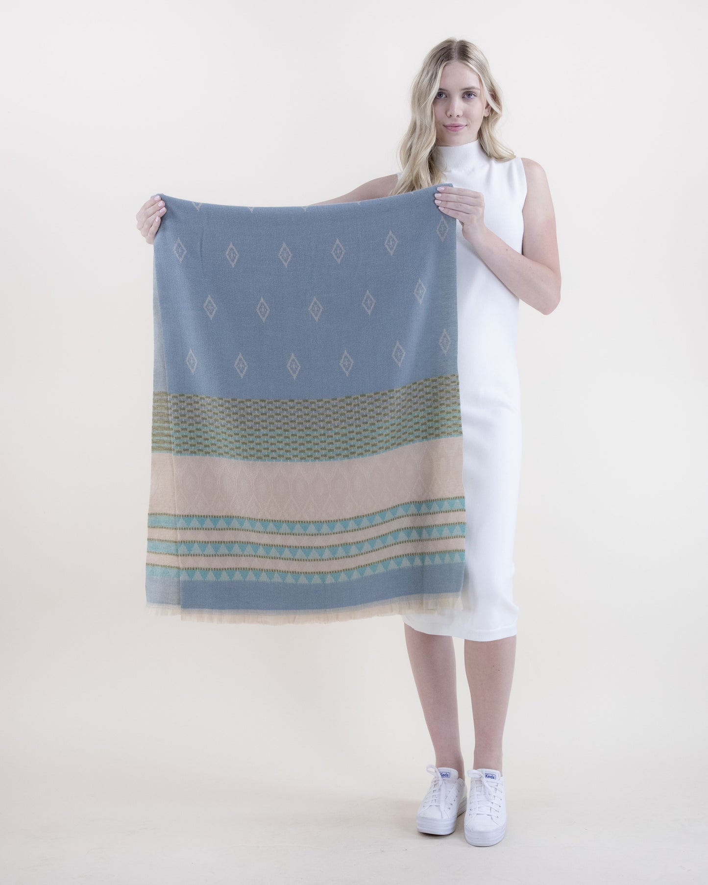 Native Diamond and Lines Pattern Scarf