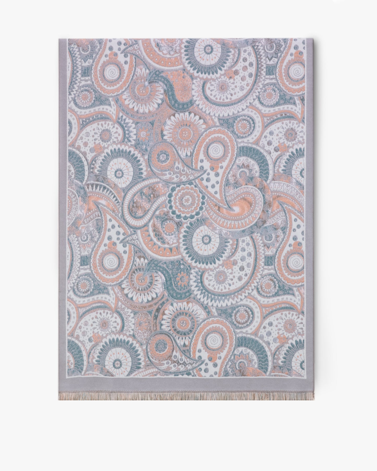 Paisley Overlap Solid Border Scarf