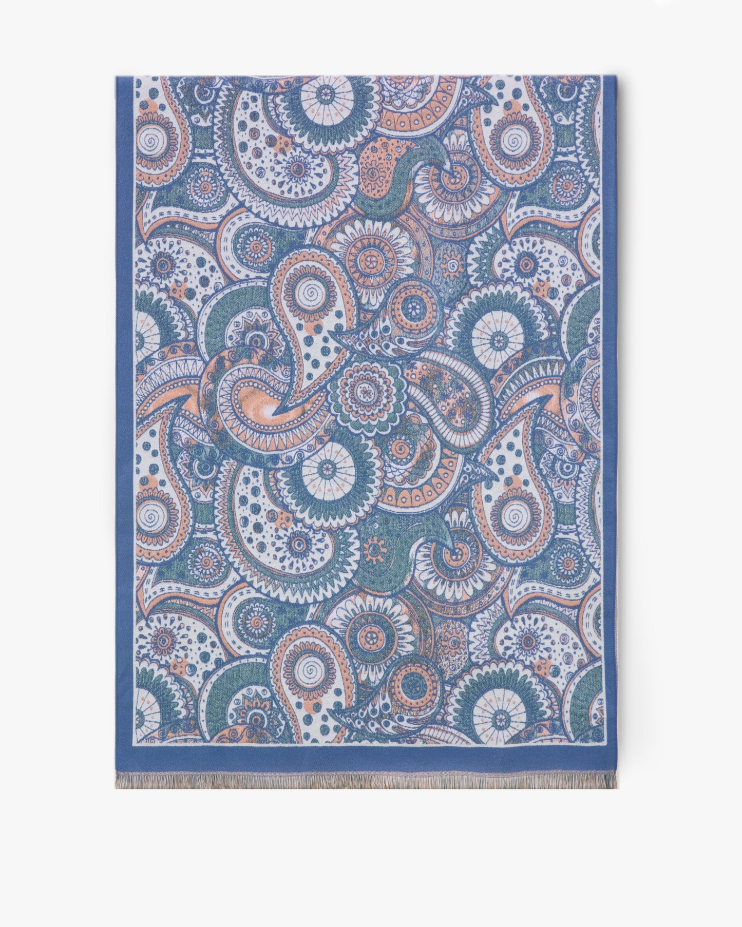 Paisley Overlap Solid Border Scarf