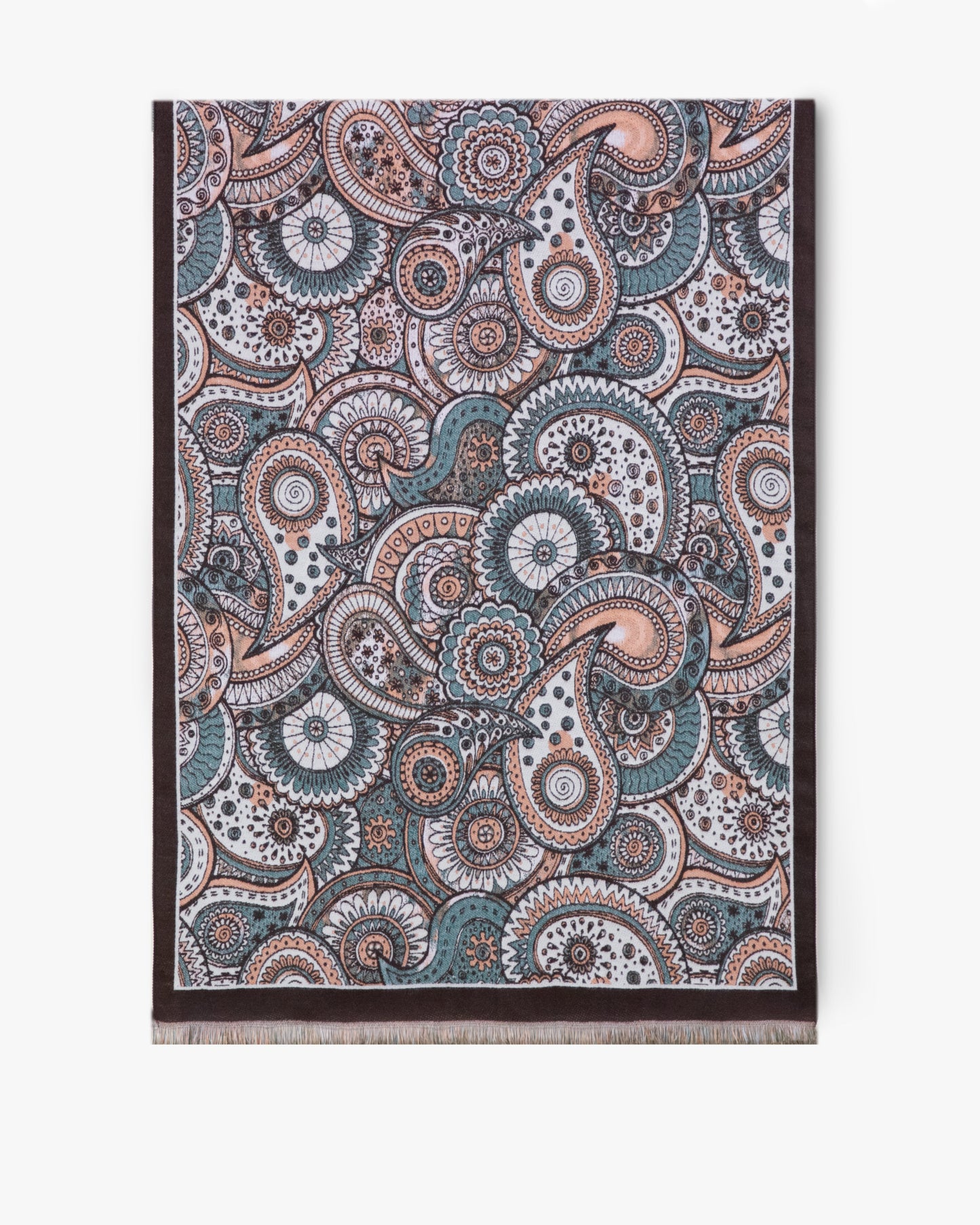 Paisley Overlap Solid Border Scarf