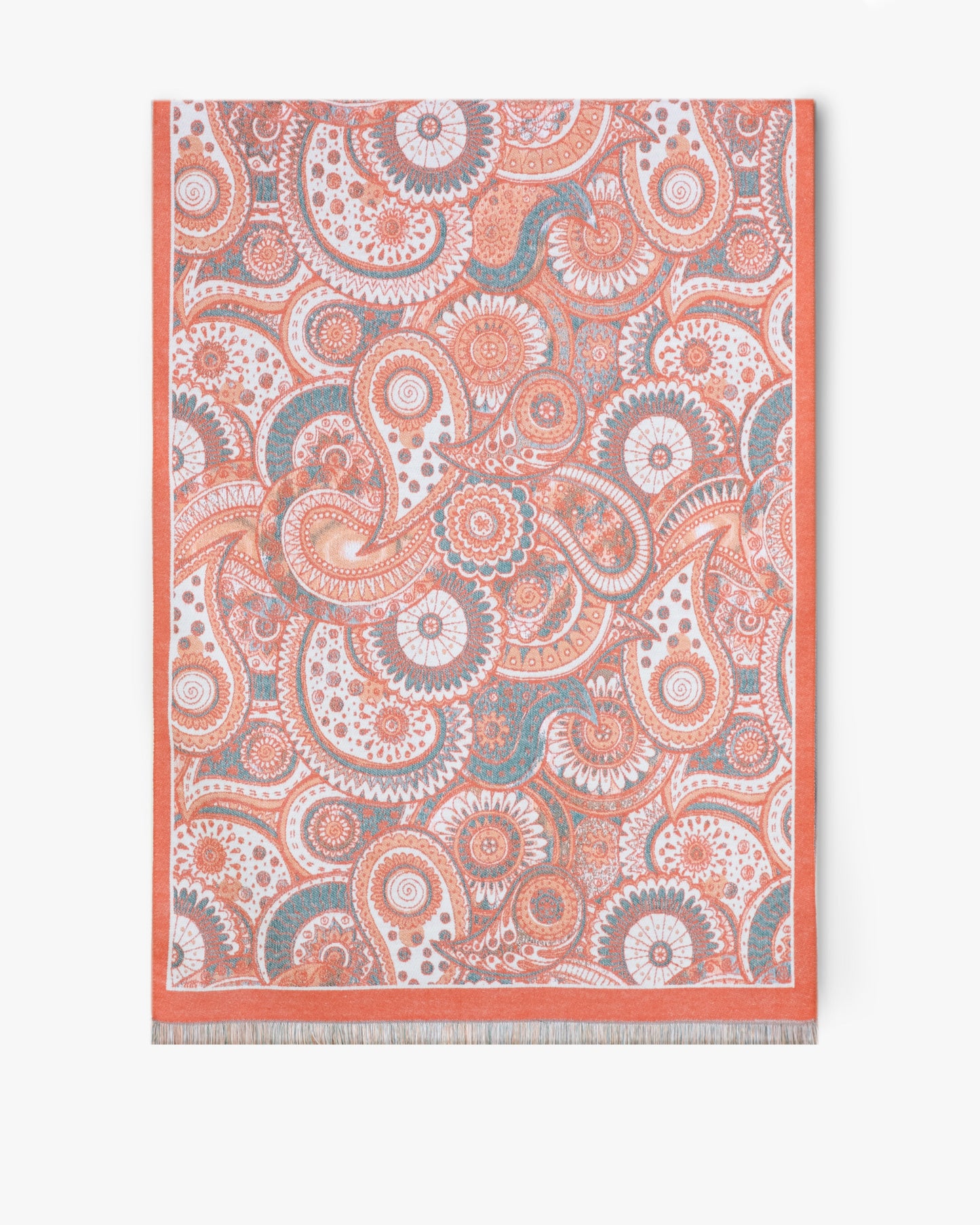 Paisley Overlap Solid Border Scarf