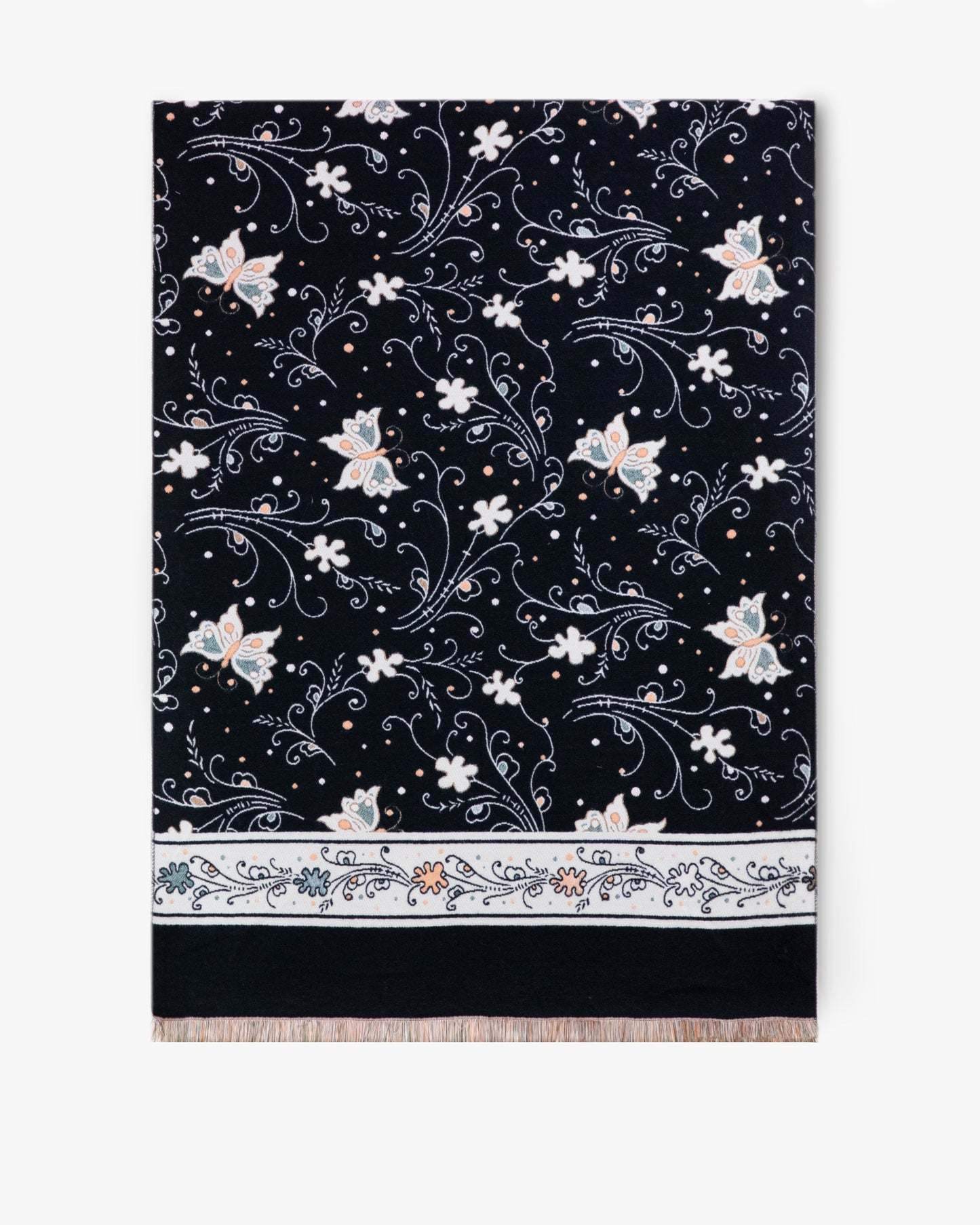 Butterfly & Flowers Ornate Scarf