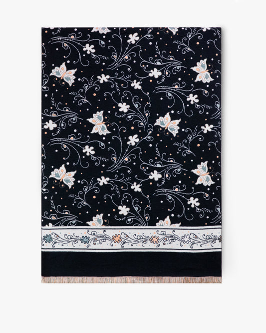 Butterfly & Flowers Ornate Scarf