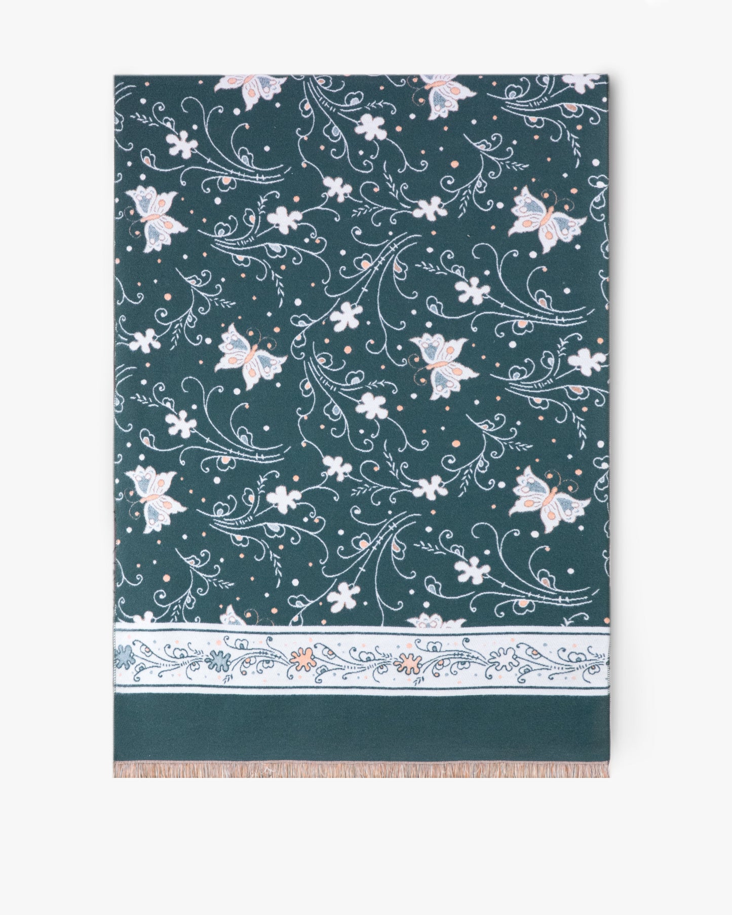 Butterfly & Flowers Ornate Scarf