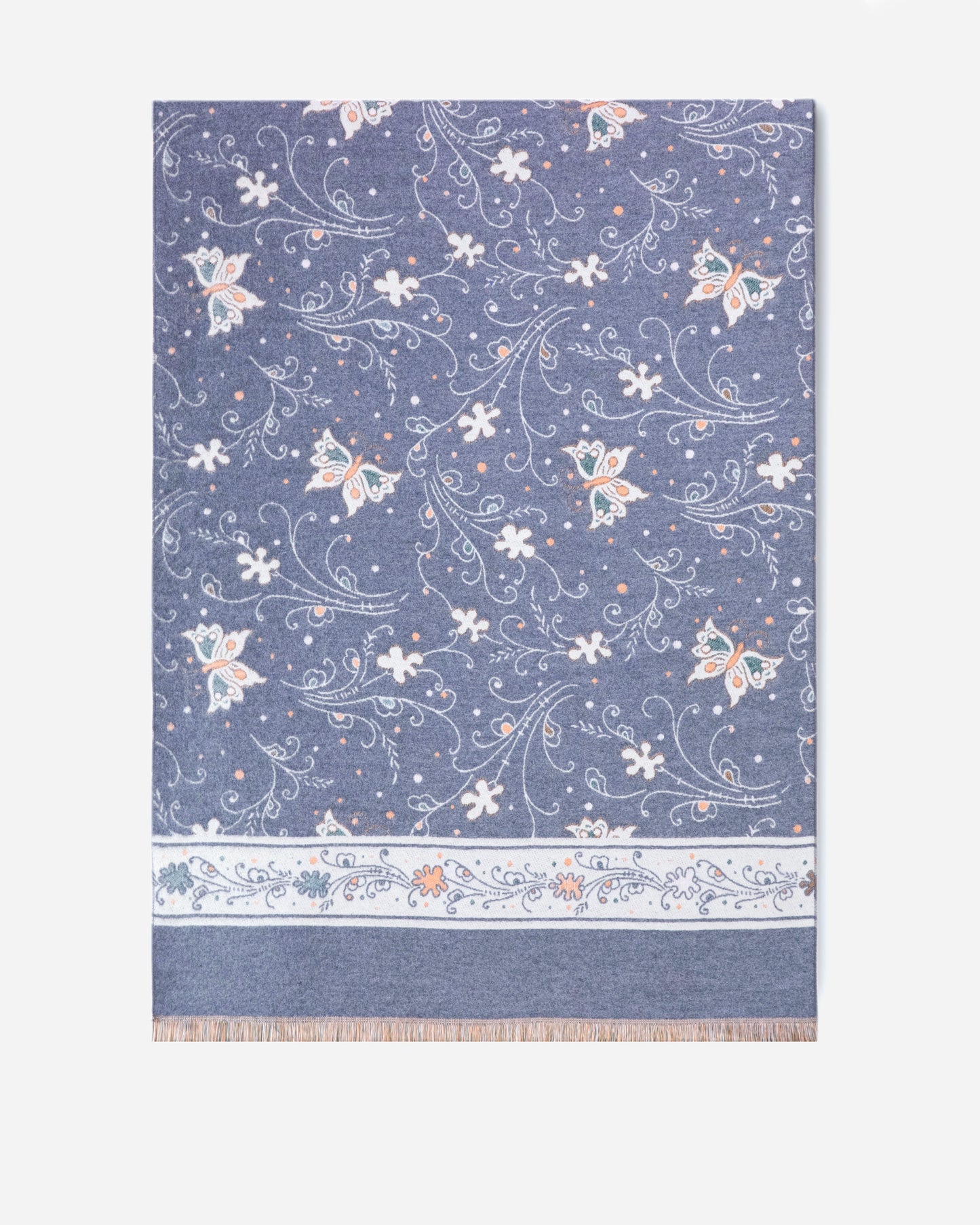 Butterfly & Flowers Ornate Scarf