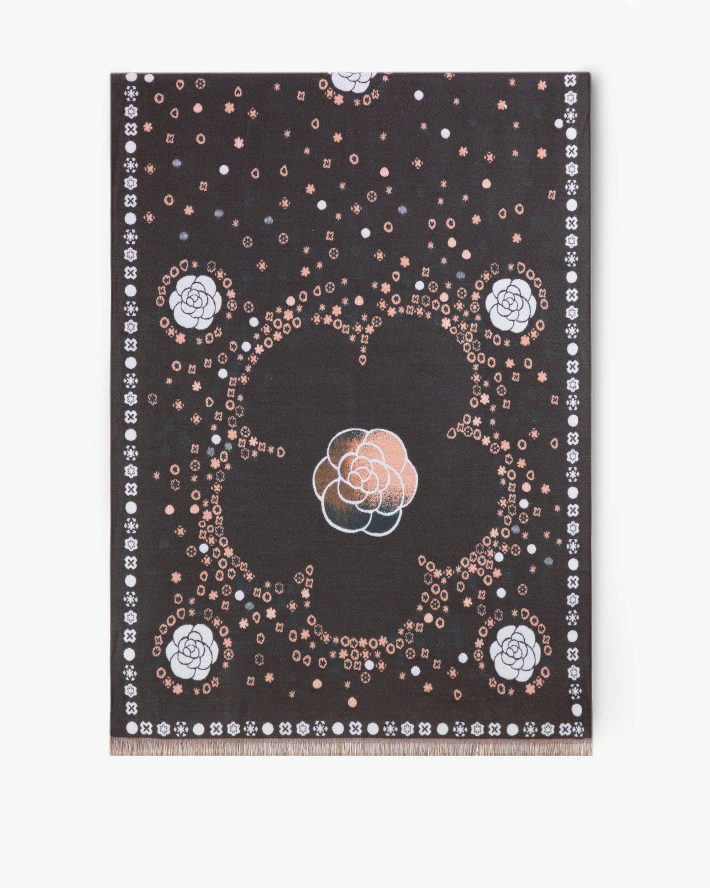 Rosettes Floral Border Scarf