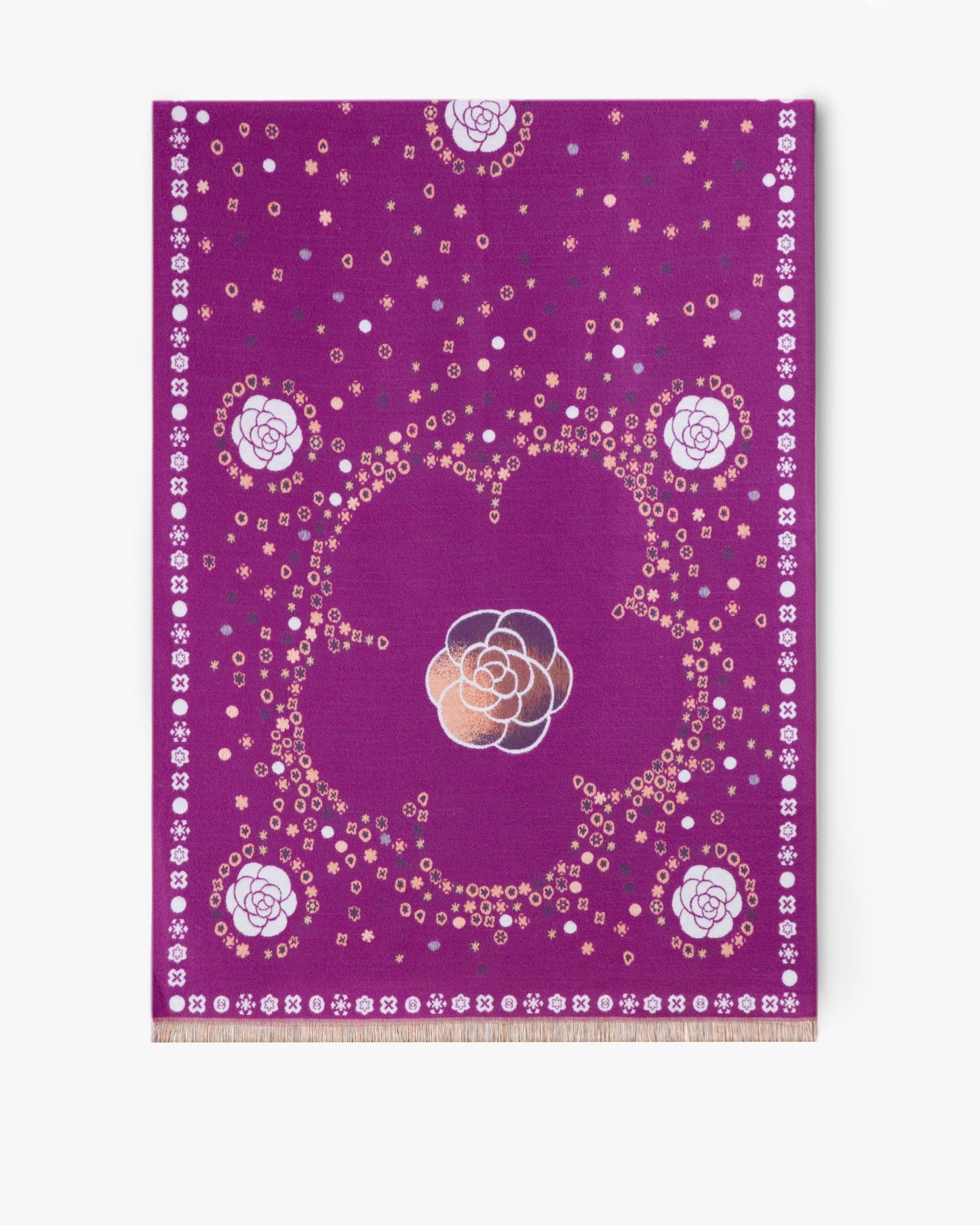 Rosettes Floral Border Scarf