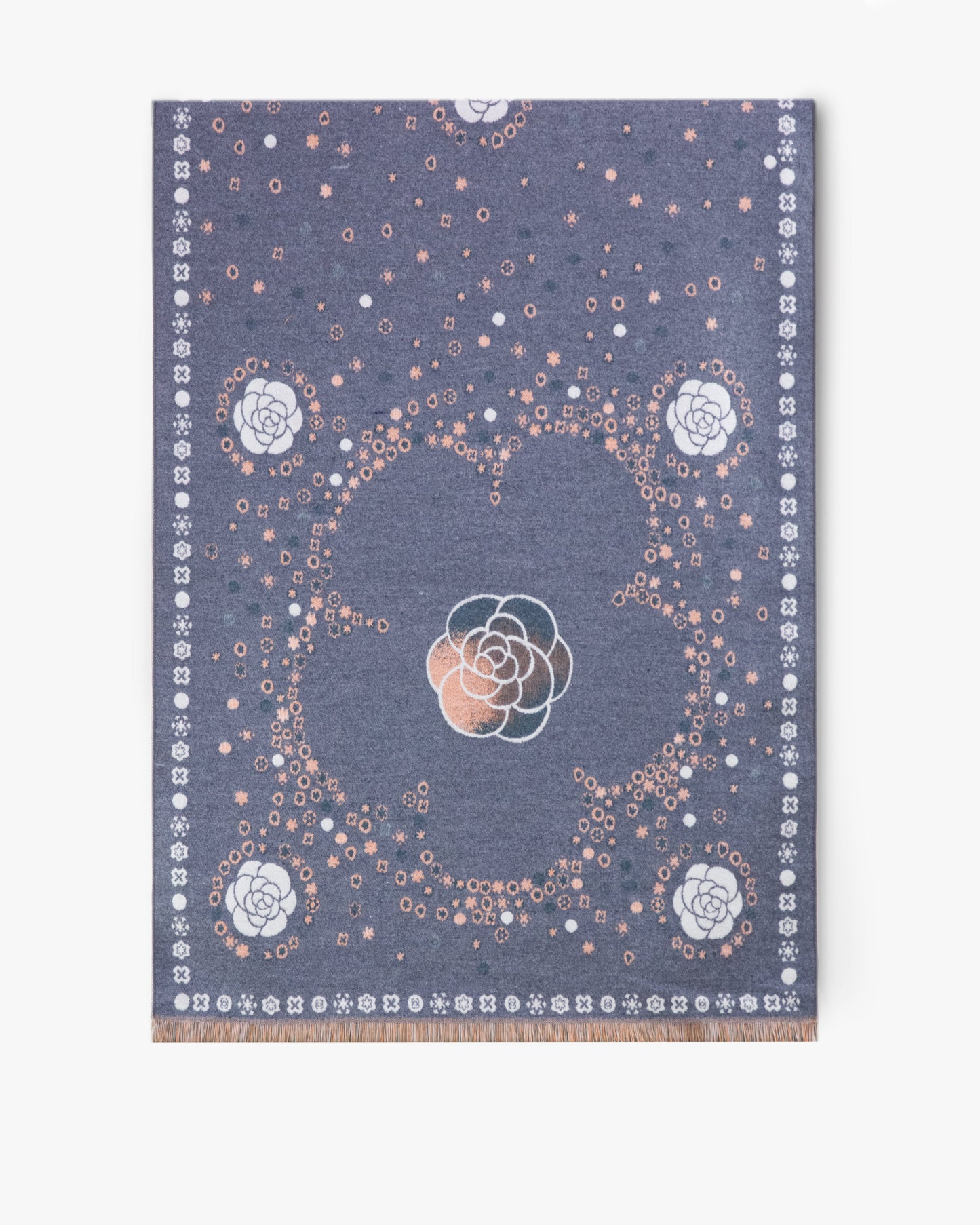 Rosettes Floral Border Scarf