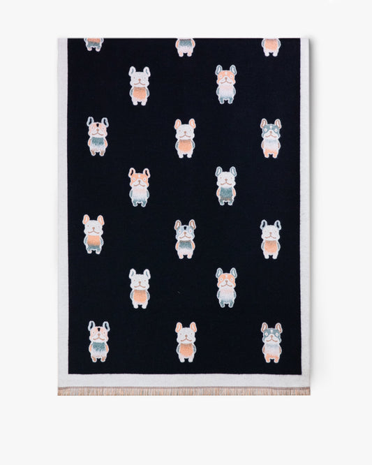 Classy Frenchy Pattern Scarf w/ Solid Border