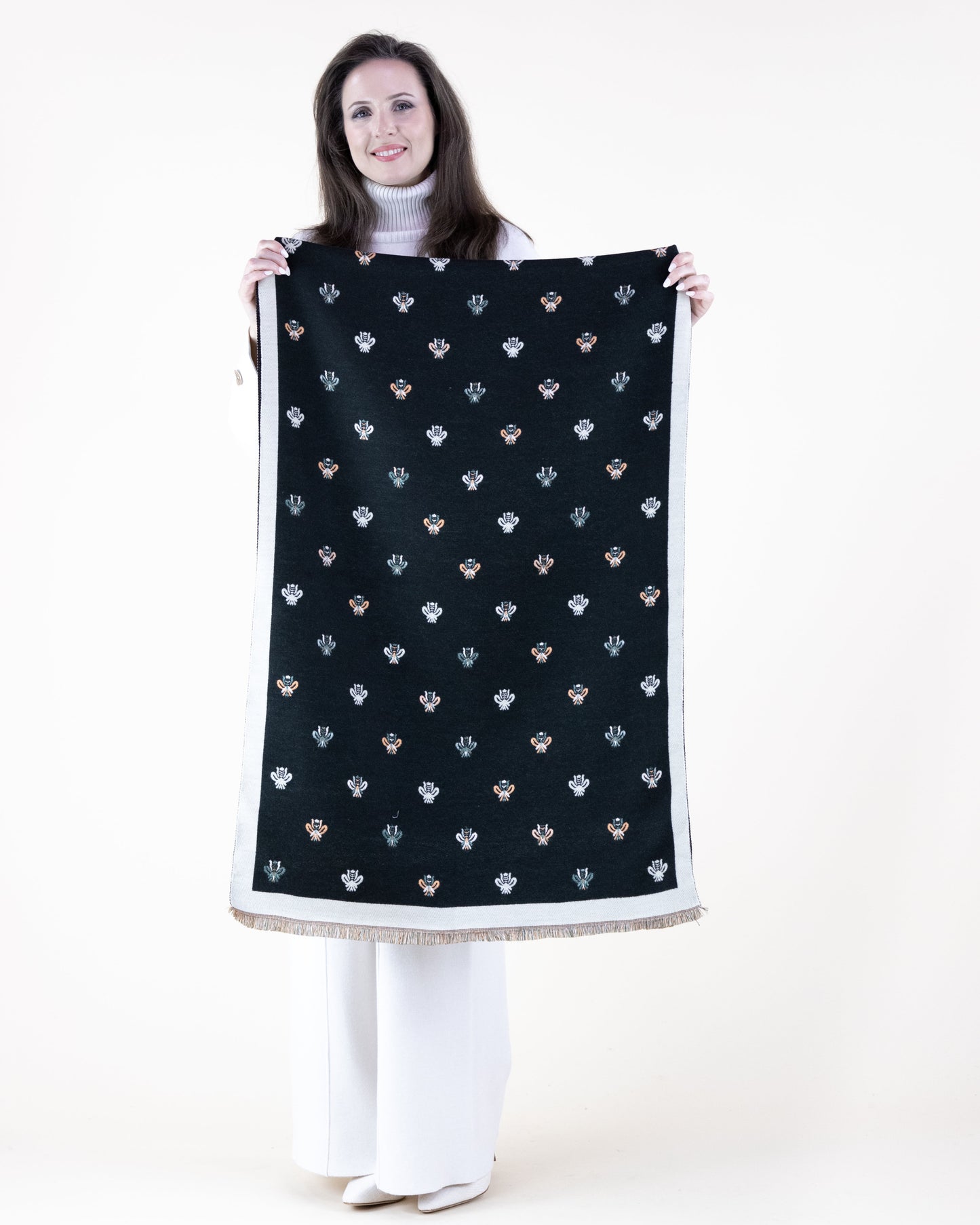 Bumble Bee Solid Border Scarf