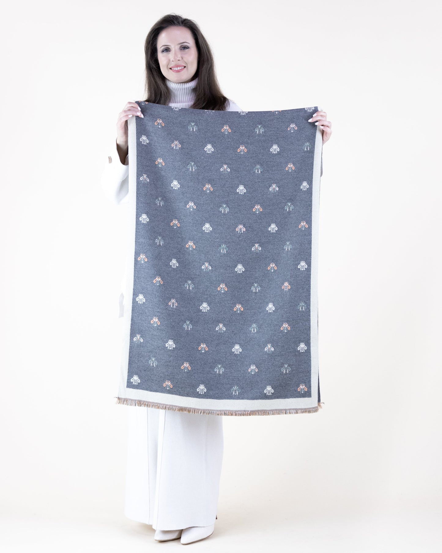 Bumble Bee Solid Border Scarf