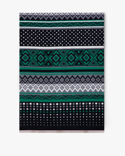Multi Diamond Pattern Striped Scarf