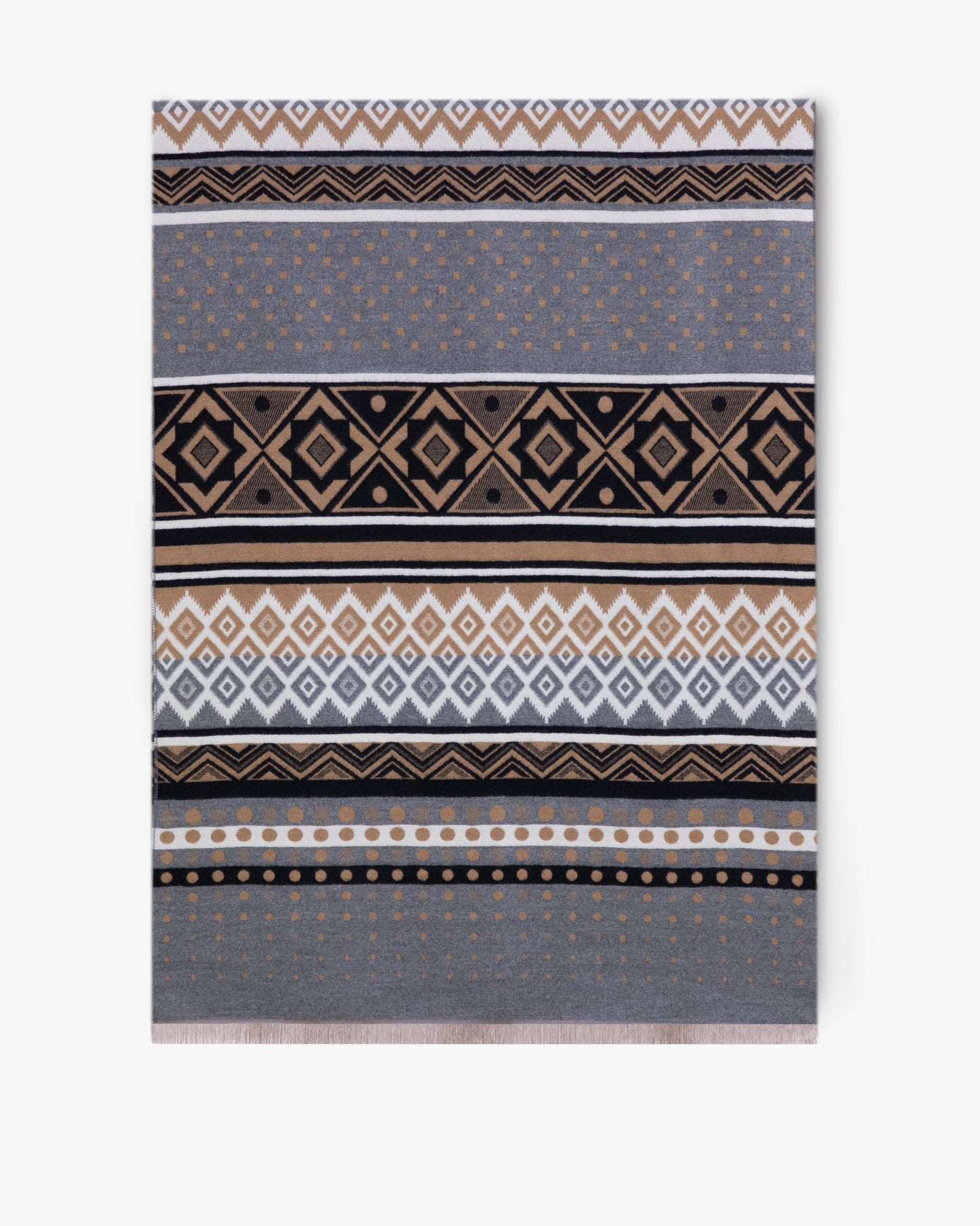 Multi Diamond Pattern Striped Scarf