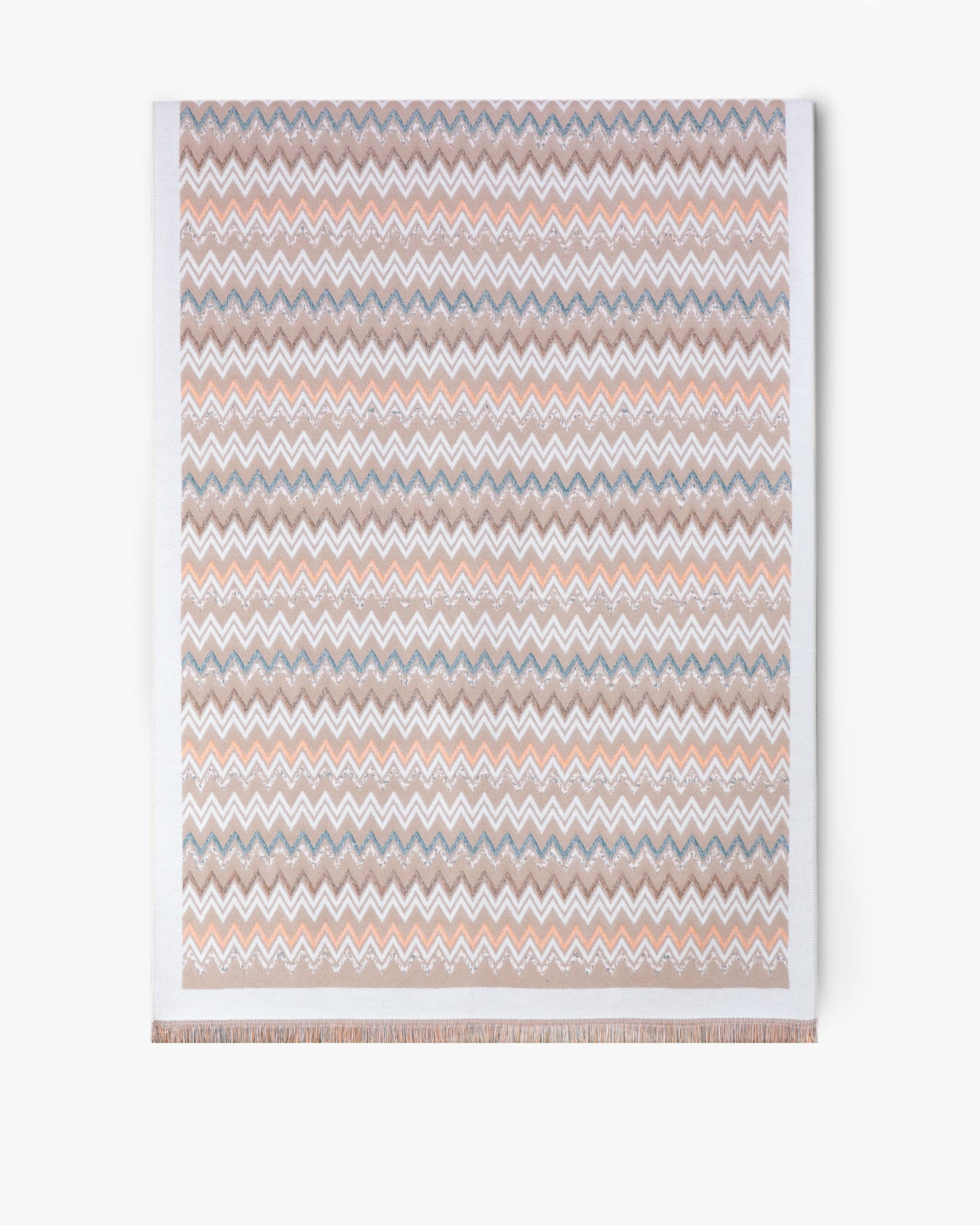 Tight Zig Zag Stripe Solid Border Scarf