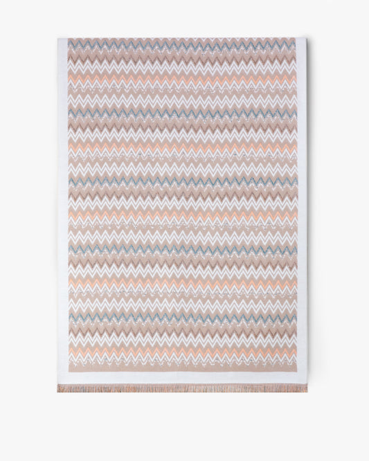 Tight Zig Zag Stripe Solid Border Scarf