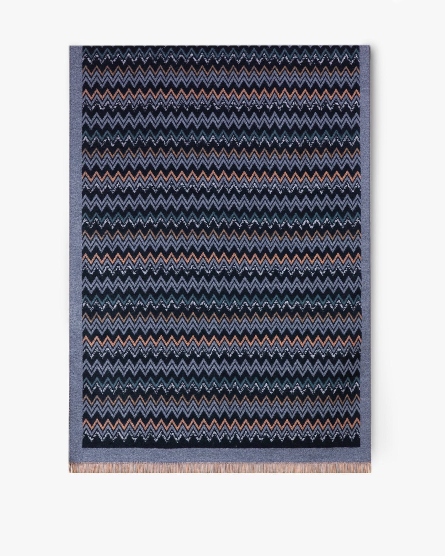 Tight Zig Zag Stripe Solid Border Scarf