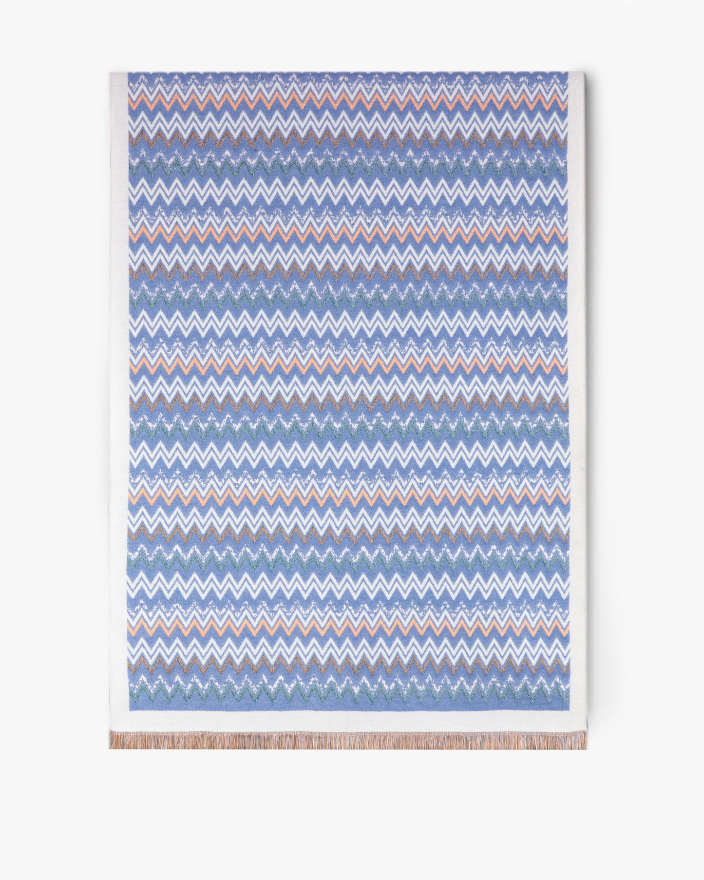 Tight Zig Zag Stripe Solid Border Scarf