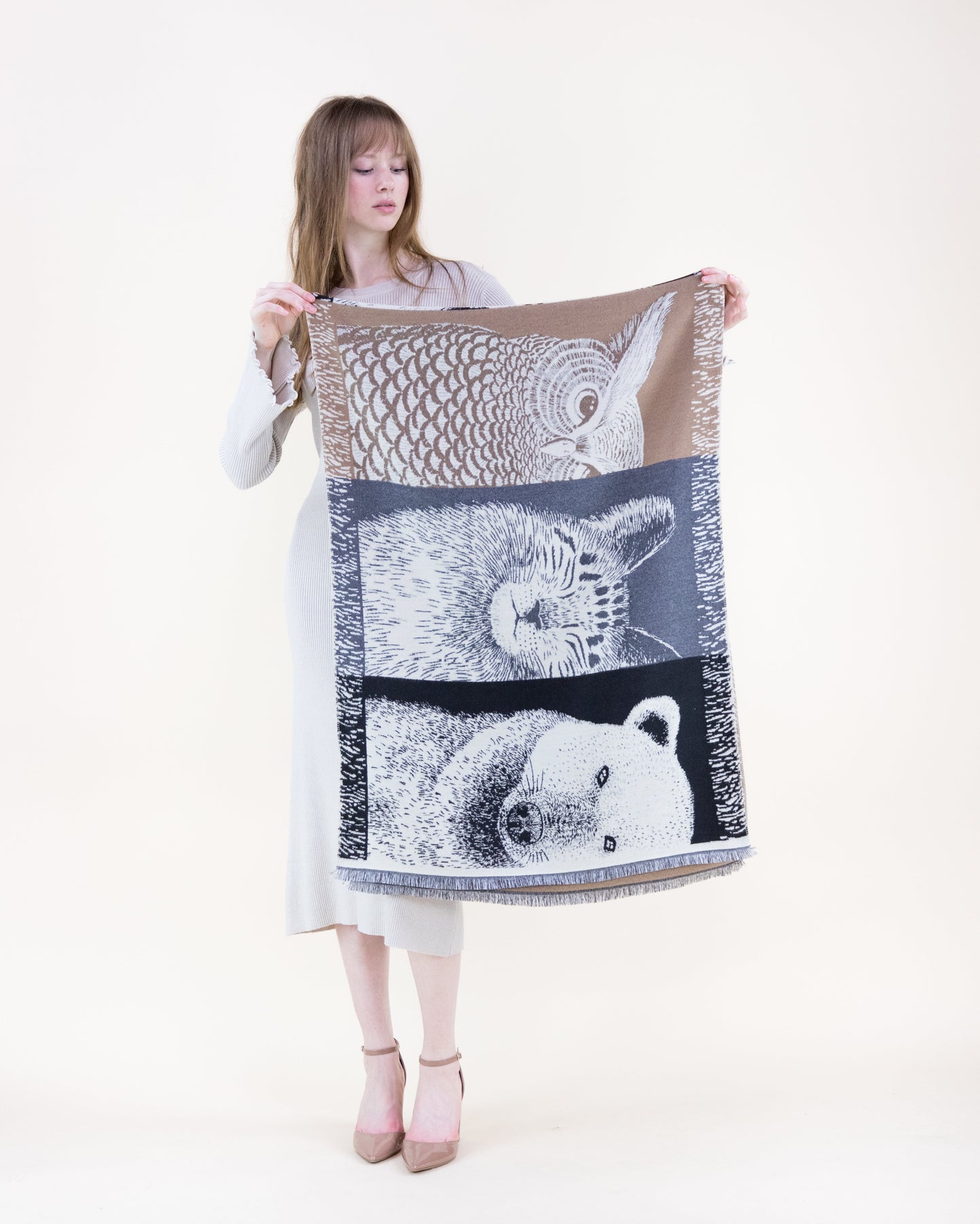 Wild Animal Sketch Scarf