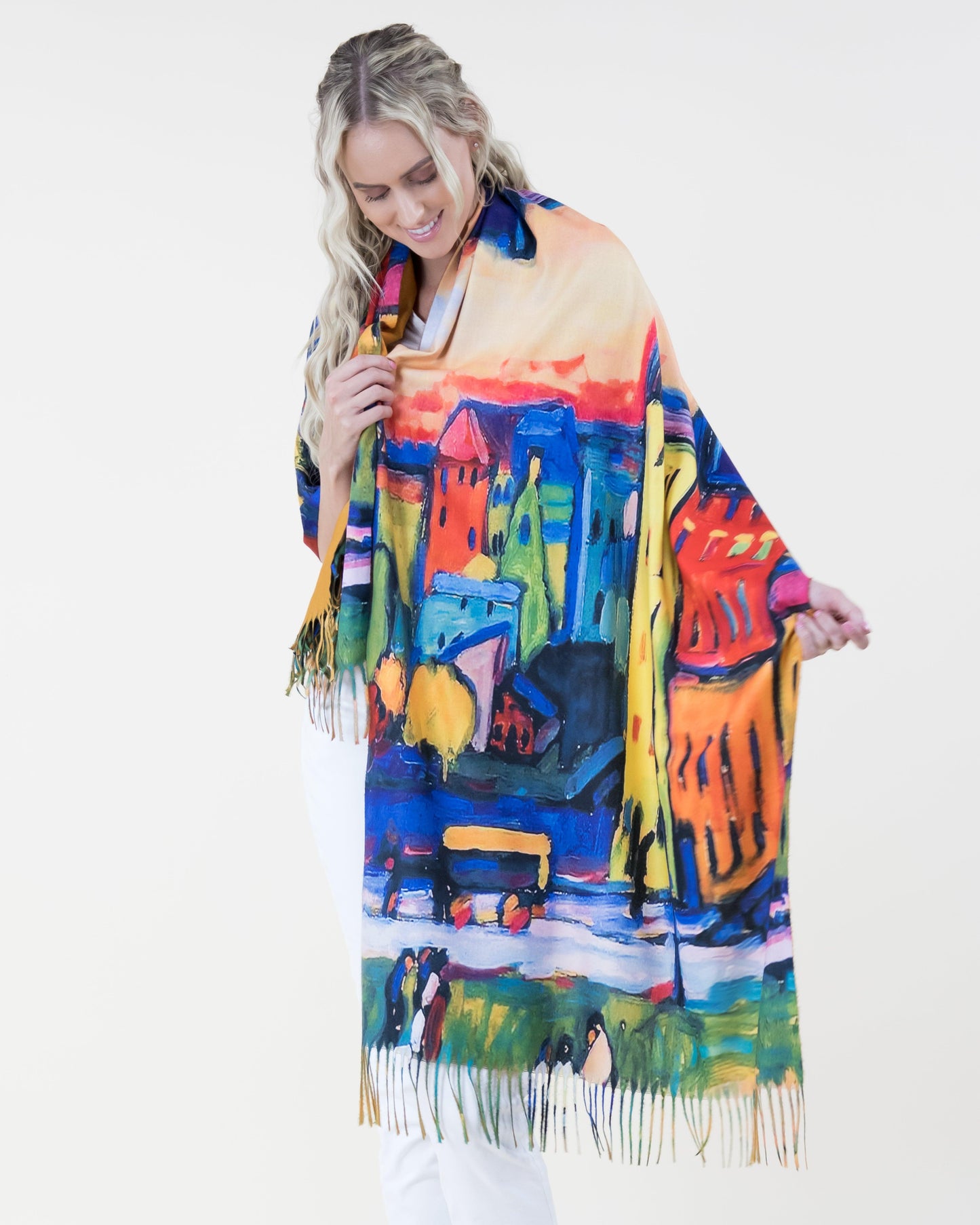 Vibrant Apartment Buildings Scarf