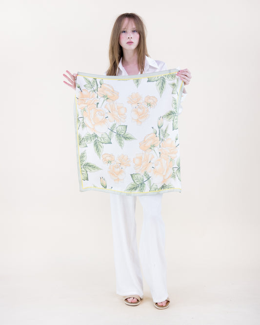 Soft Glow Botanicals Satin Small Square Scarf