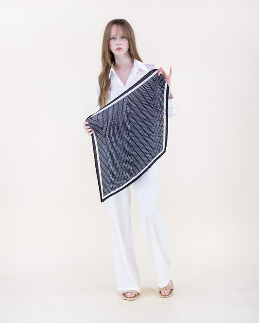 Chevron Stripes Crinkle Small Square Scarf