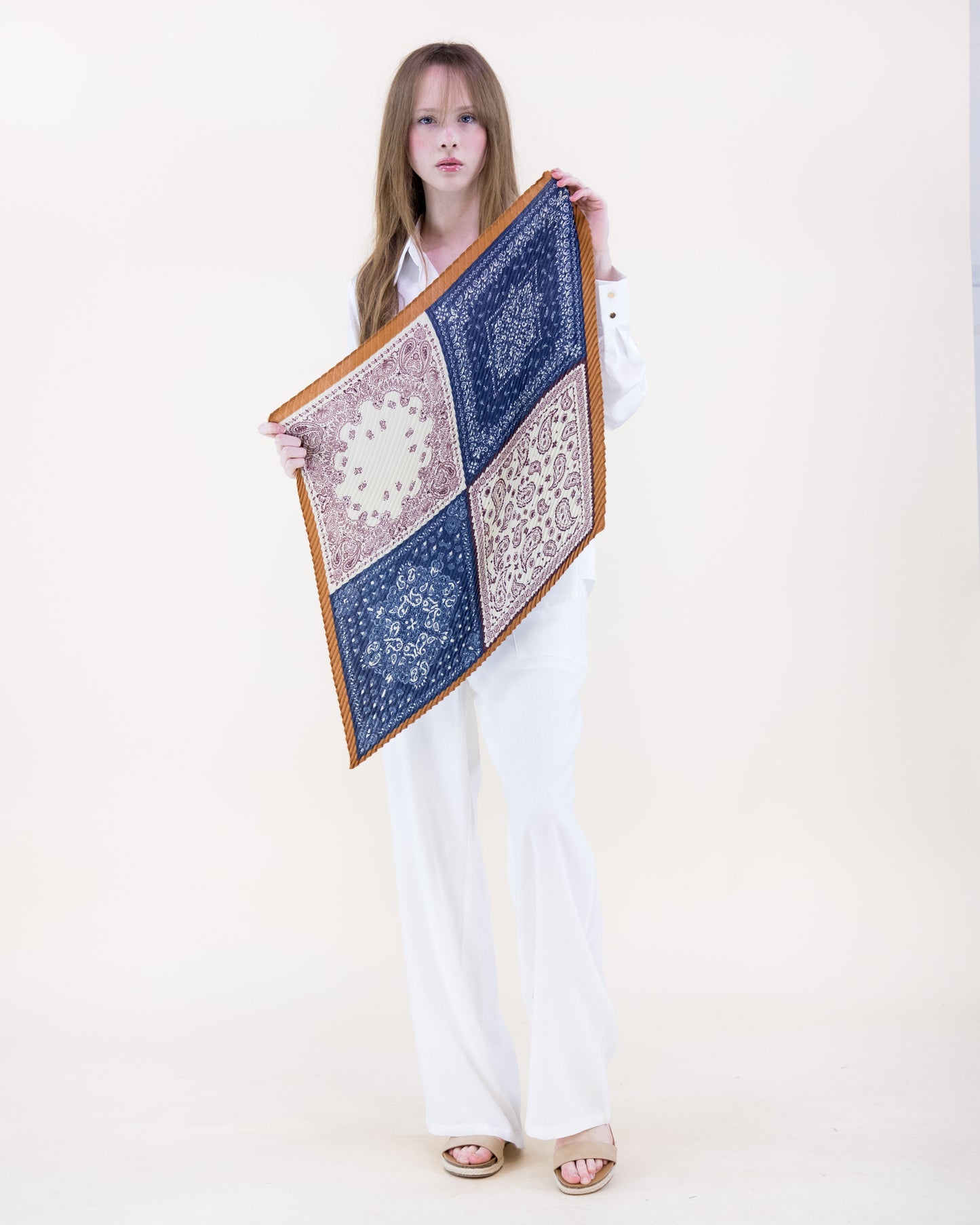 Paisley Crinkle Small Square Scarf