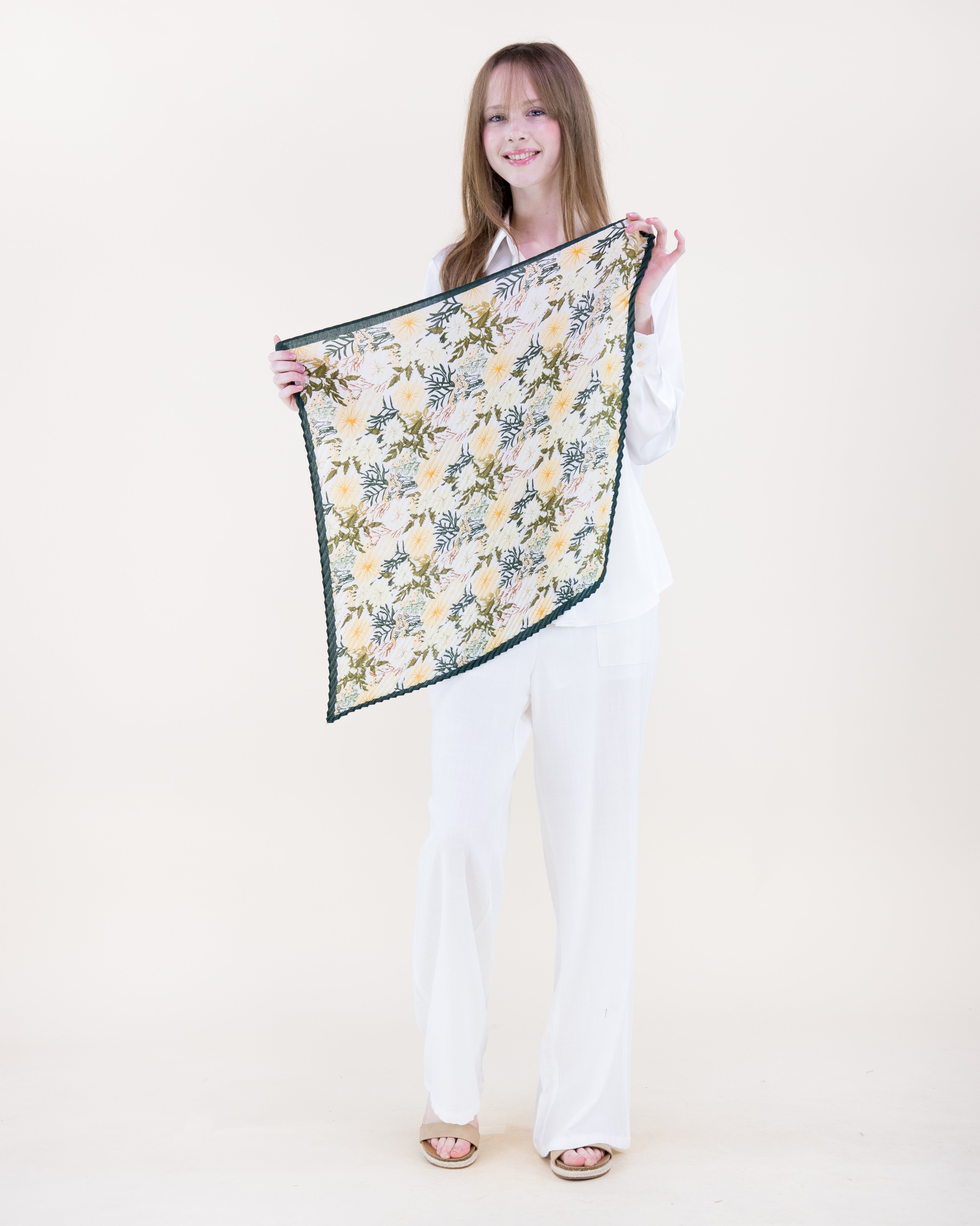 Branching Crinkle Small Square Scarf