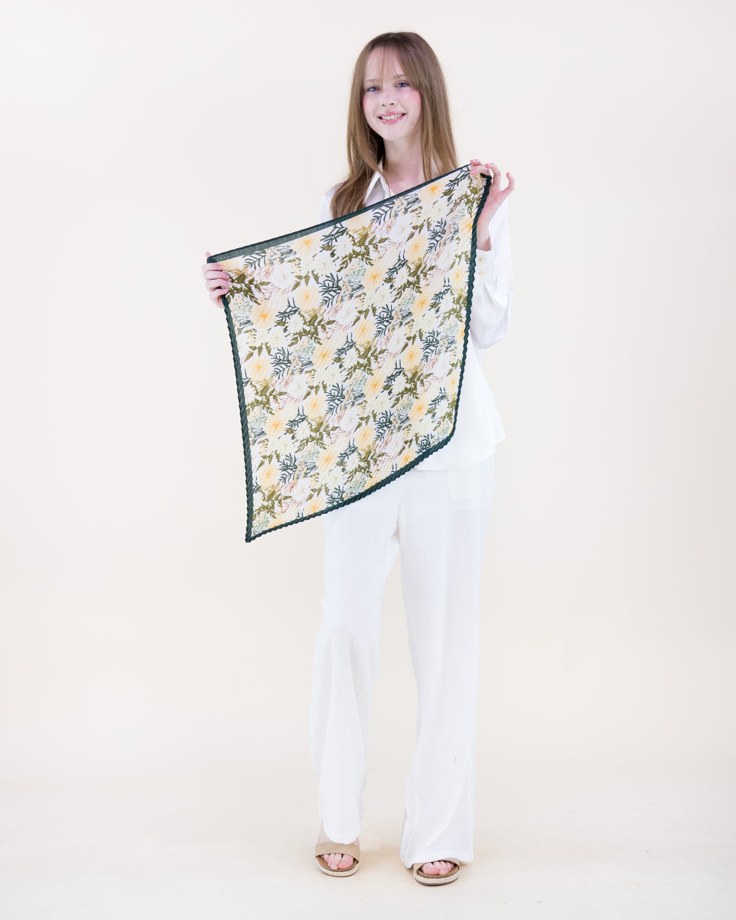 Branching Crinkle Small Square Scarf