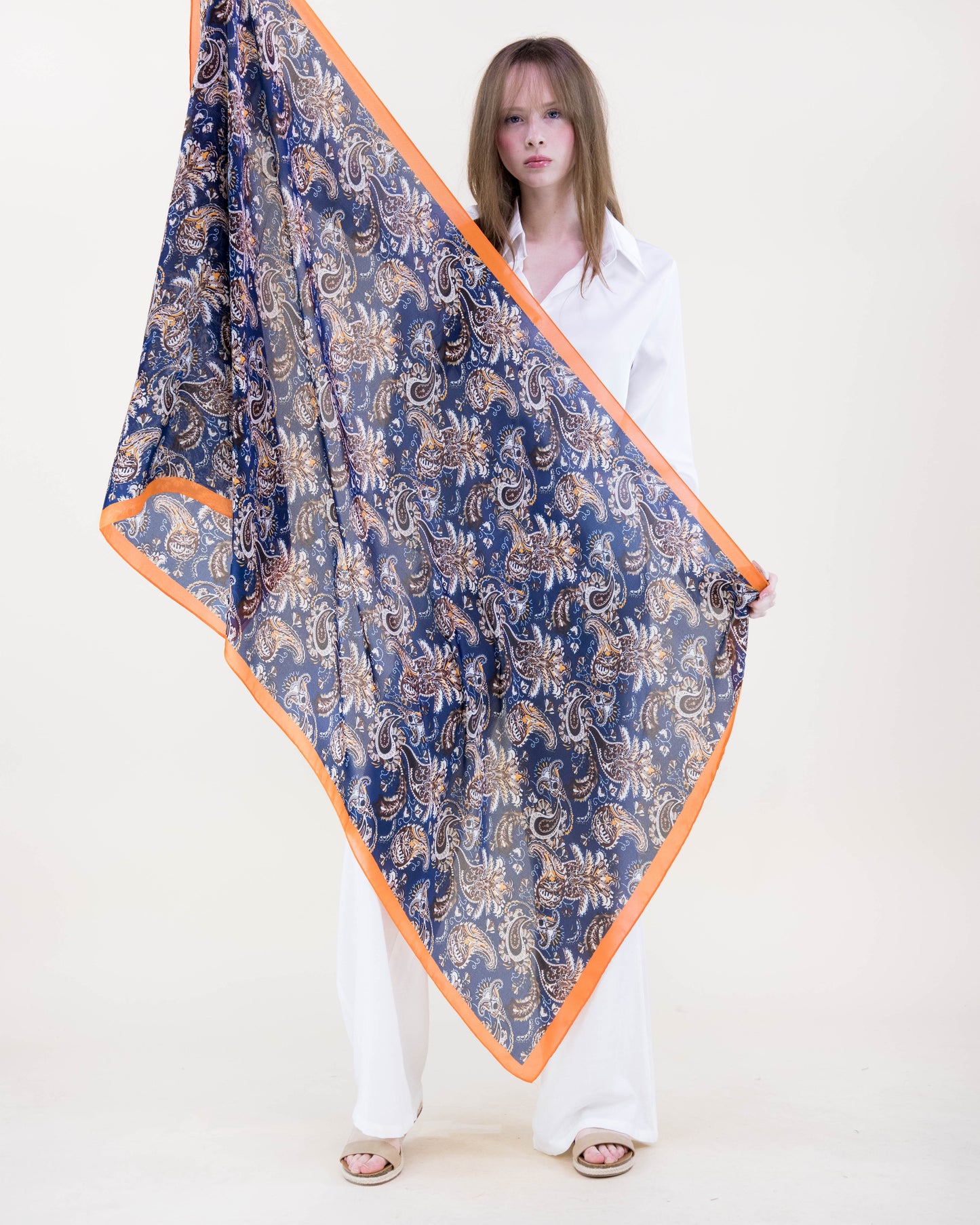 Heirloom Paisley Satin Long Scarf