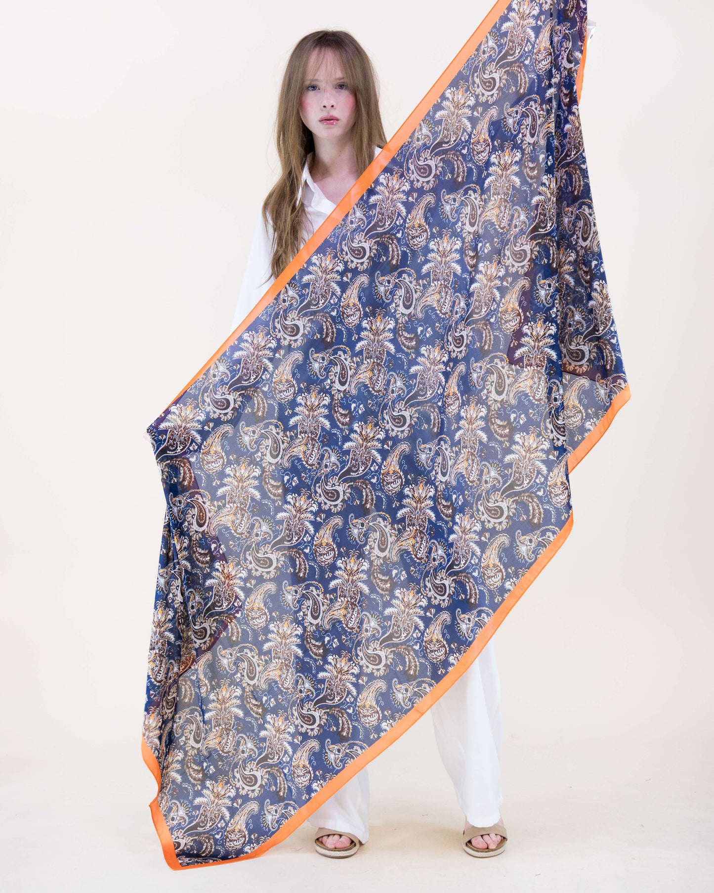 Heirloom Paisley Satin Long Scarf