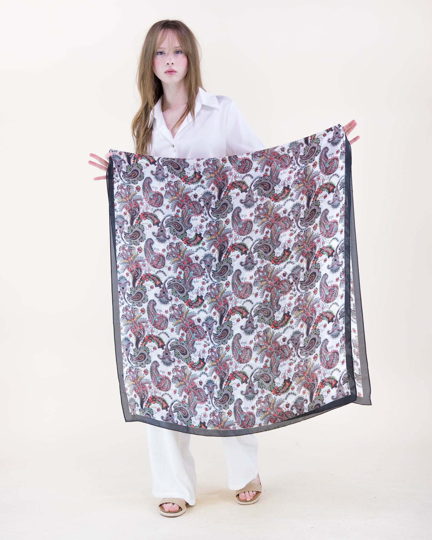 Heirloom Paisley Satin Long Scarf