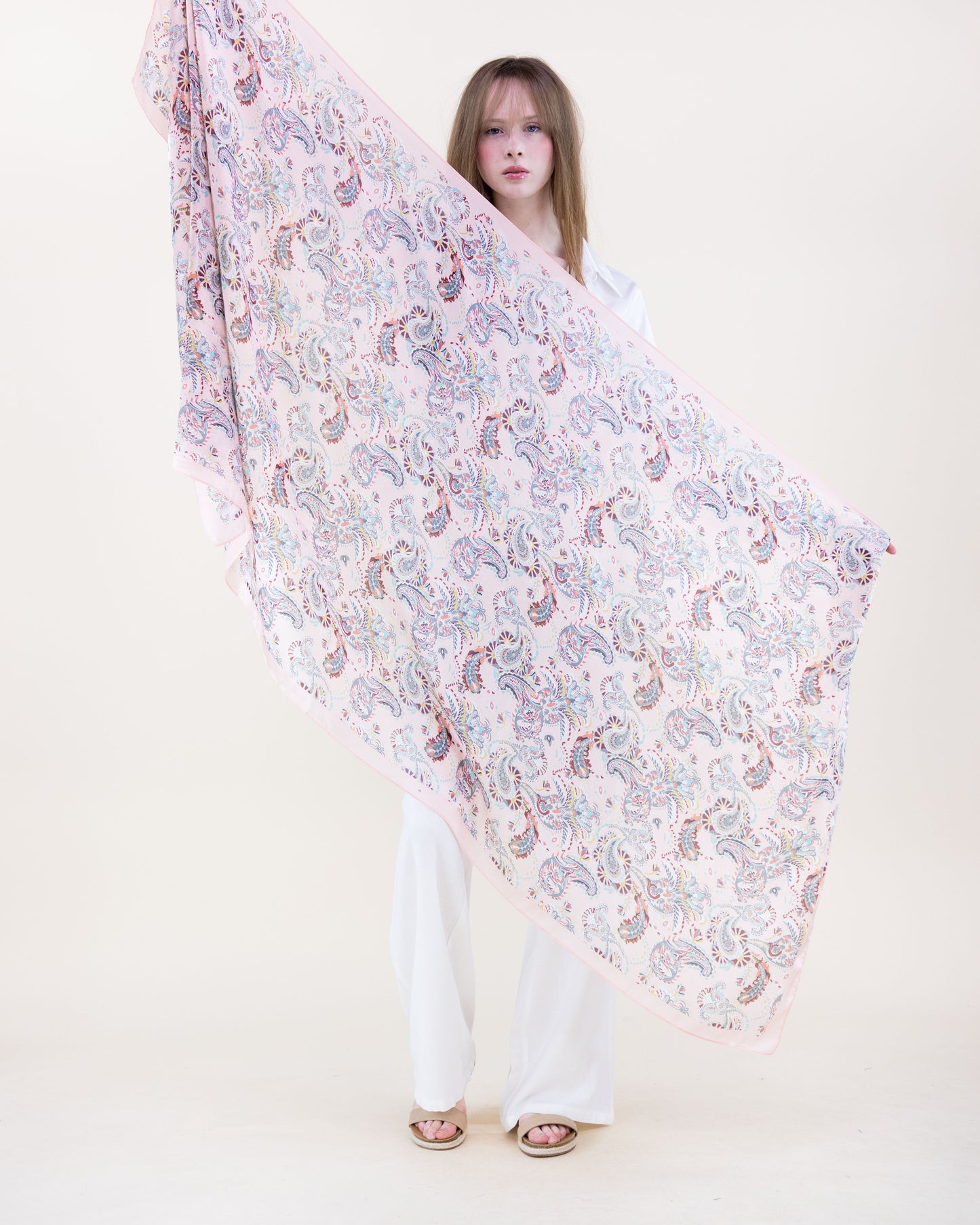 Heirloom Paisley Satin Long Scarf