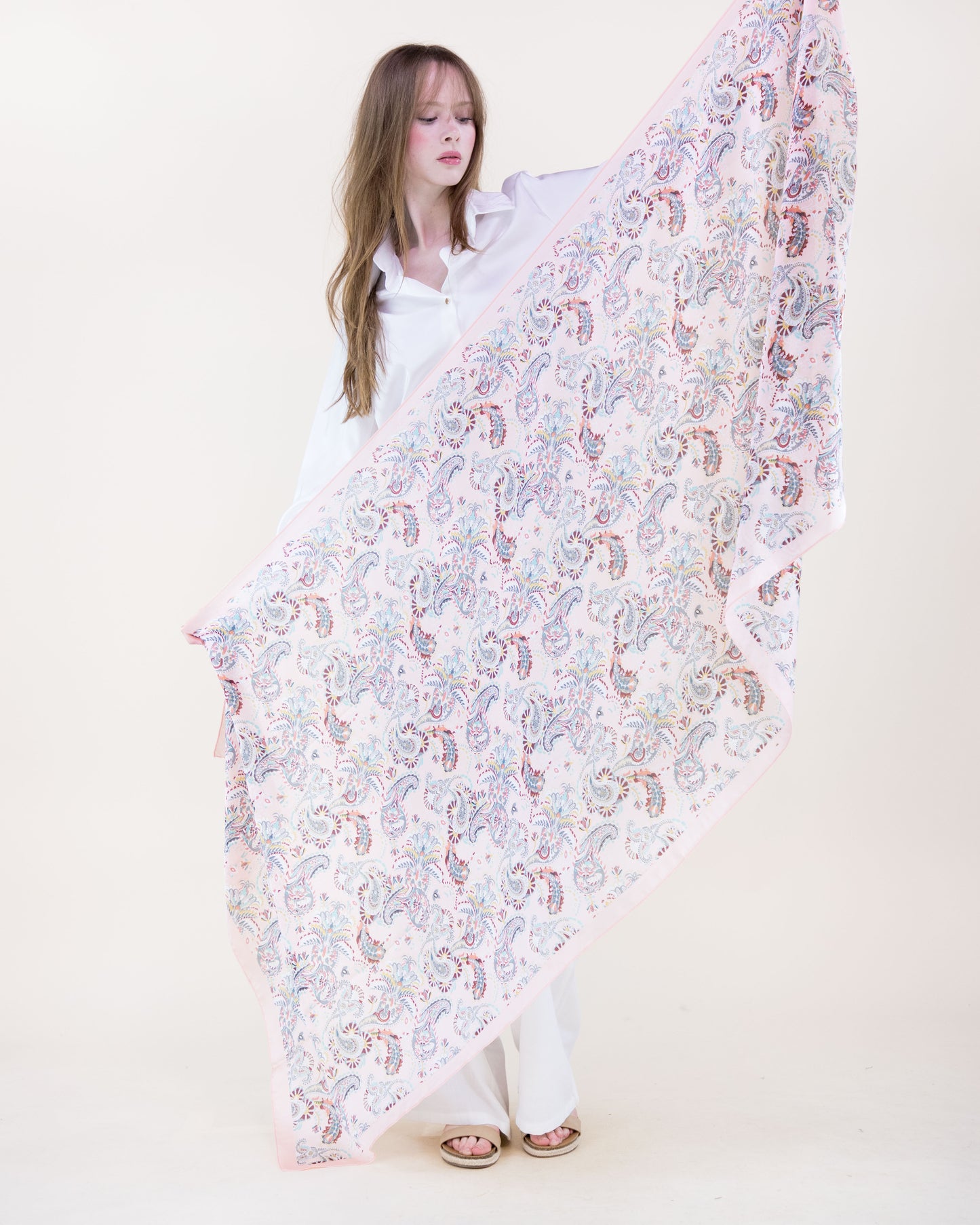 Heirloom Paisley Satin Long Scarf