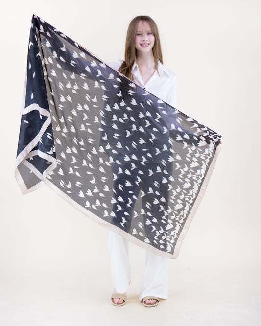 Windy Crocus Satin Long Scarf