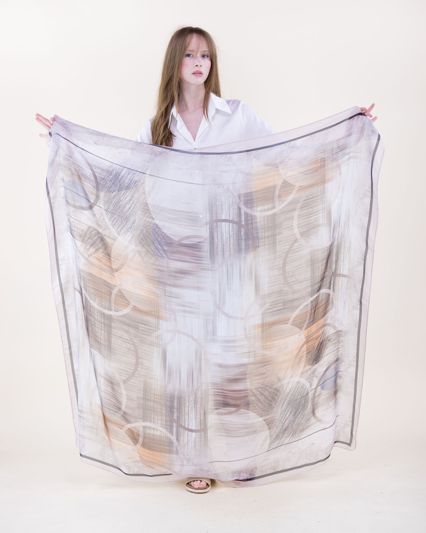 Abstract Collage Silky Large Square Scarf