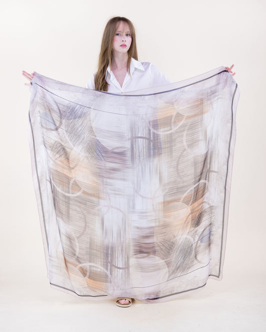 Abstract Collage Silky Large Square Scarf