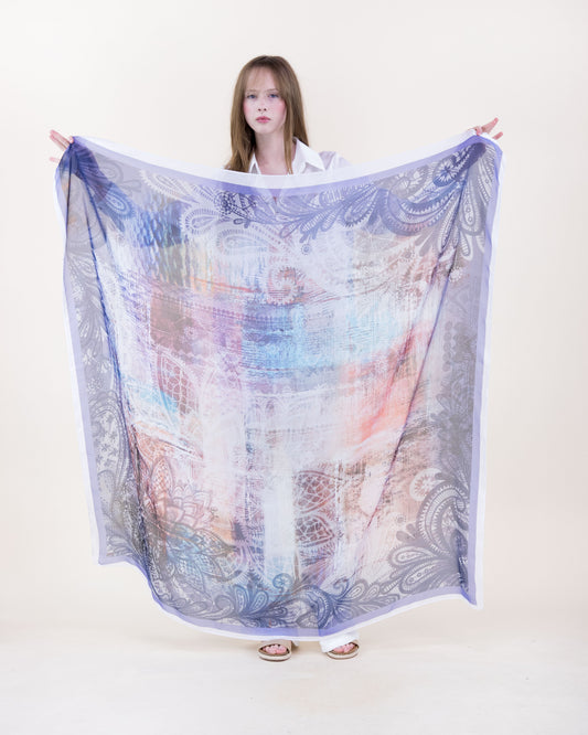 Resort Gallery Mix Silky Large Square Scarf