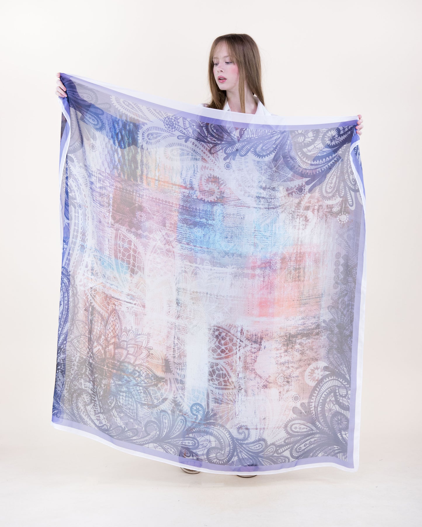 Resort Gallery Mix Silky Large Square Scarf
