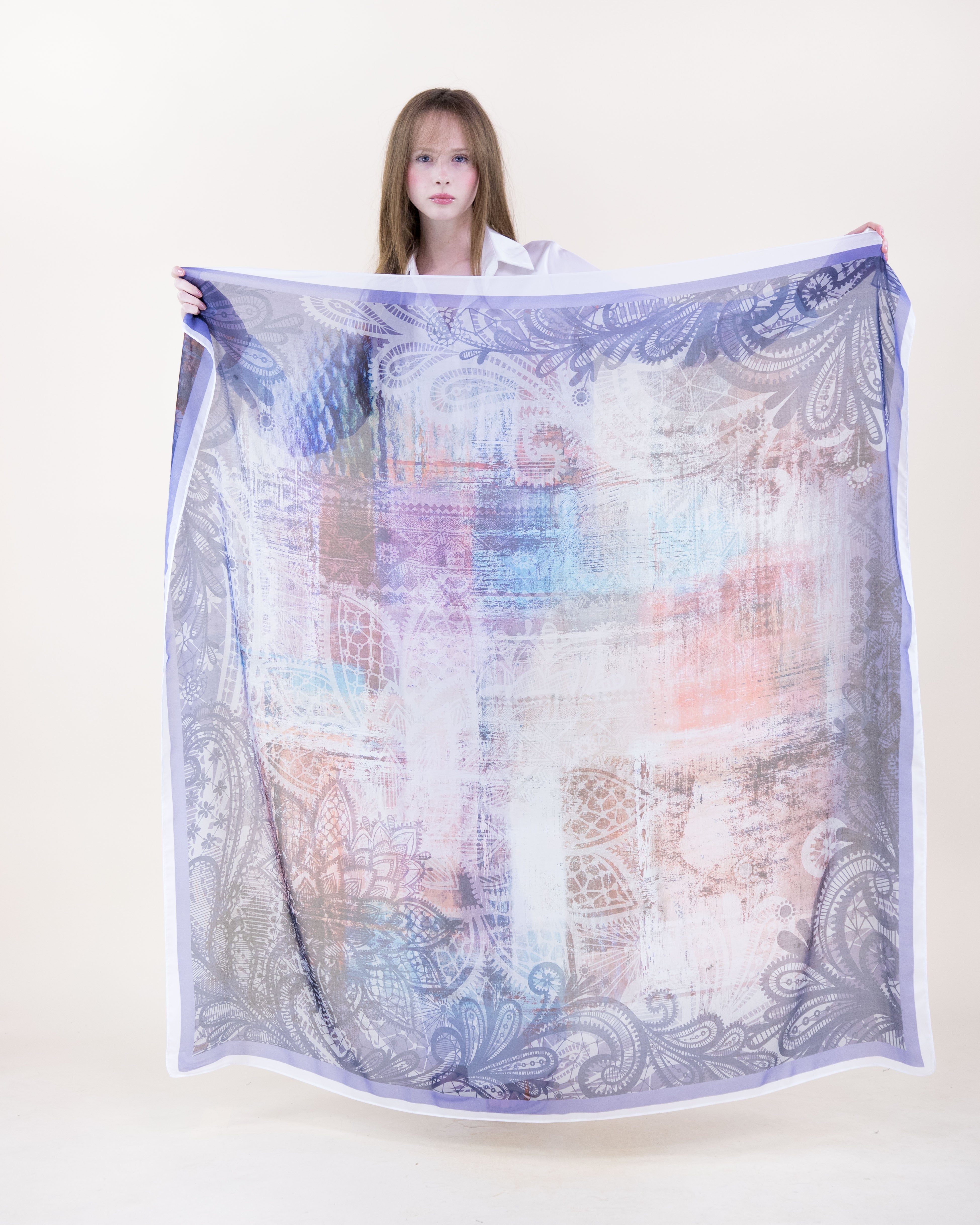 Resort Gallery Mix Silky Large Square Scarf